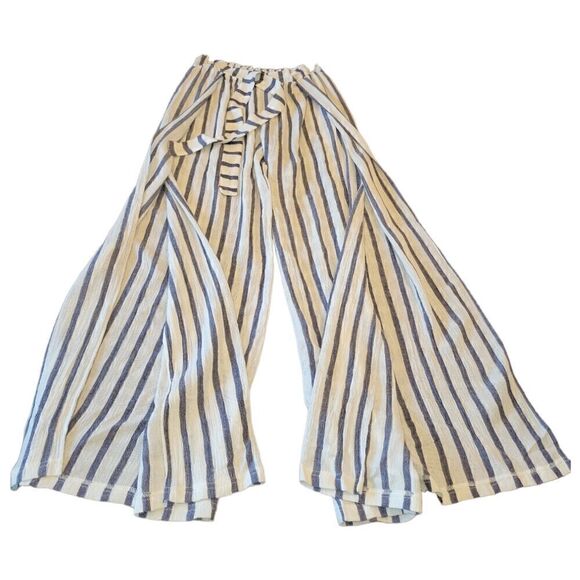 NWOT BECCA Rebecca Virtue Getaway Striped Tie Waist Cover Up Fly Away Pants L - Picture 7 of 15